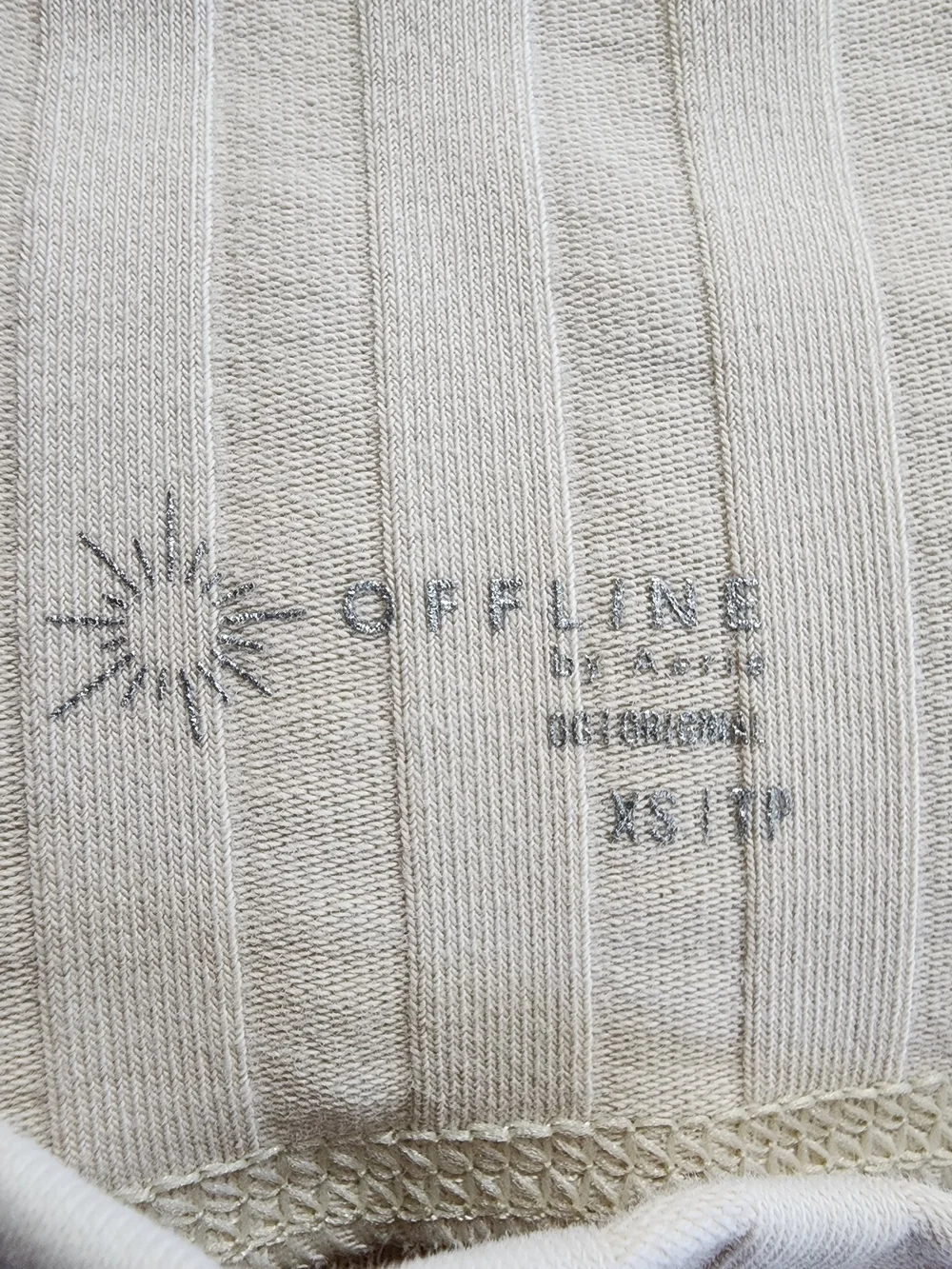 OFFLINE By Aerie Ribbed Mini Skirt XS Cream Lettuce Hem Stretch